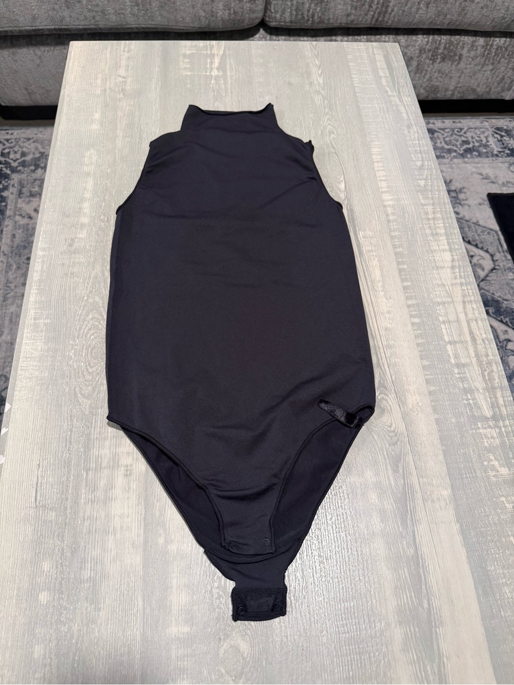 SKIMS Black High Neck Sleeveless Bodysuit